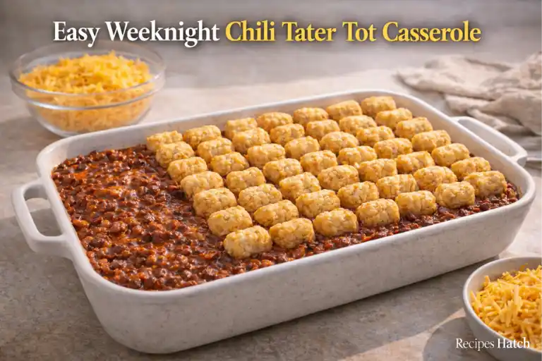 Easy Weeknight Chili Tater Tot Casserole