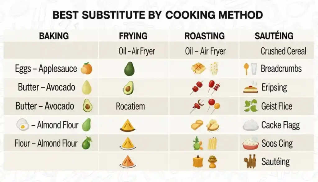 Best Substitute by Cooking Method