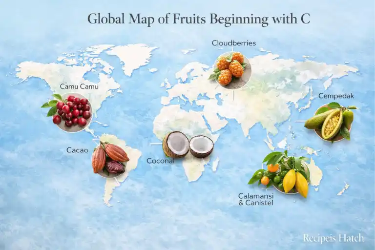 Global Map of Fruits Beginning with C