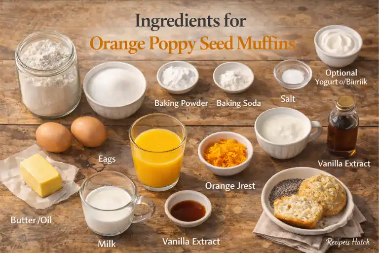 Ingredients for Orange Poppy Seed Muffins