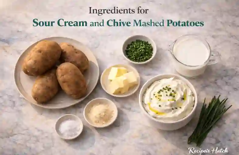 Ingredients for Sour Cream and Chive Mashed Potatoes