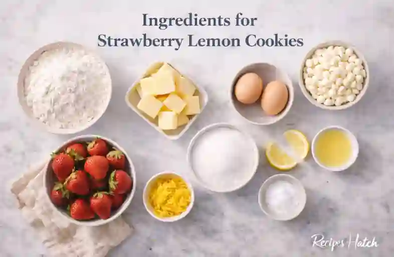 Ingredients for Strawberry Lemon Cookies