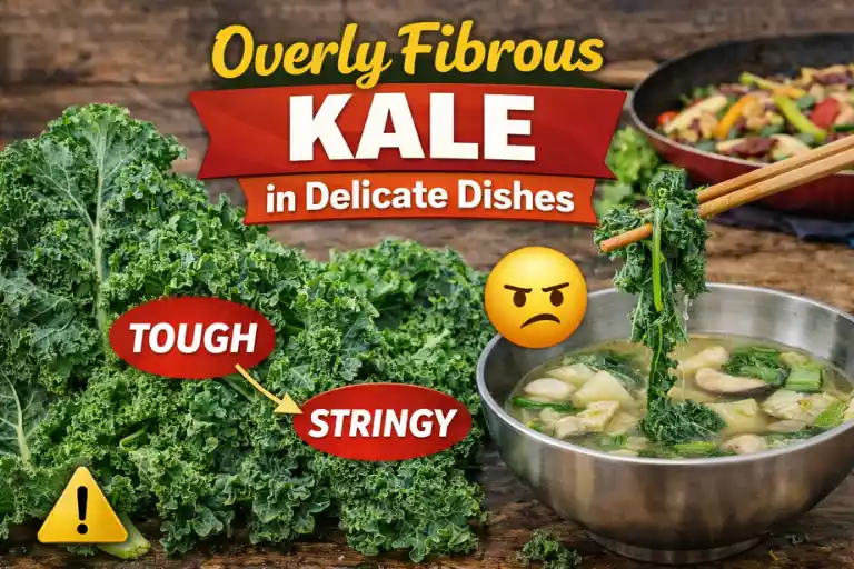Overly Fibrous Kale in Delicate Dishes
