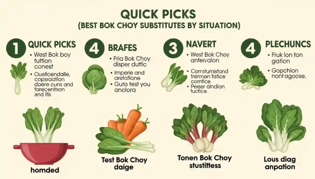 Quick Picks (Best Bok Choy Substitutes by Situation)
