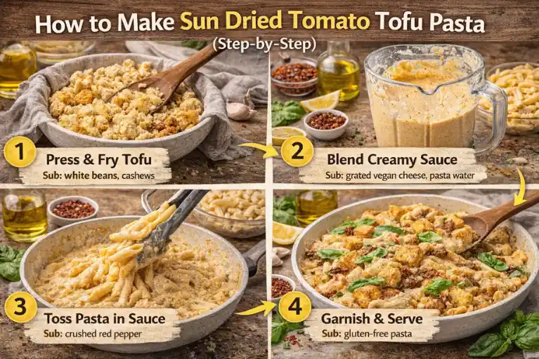 How to Make Sun Dried Tomato Tofu Pasta (Step-by-Step)