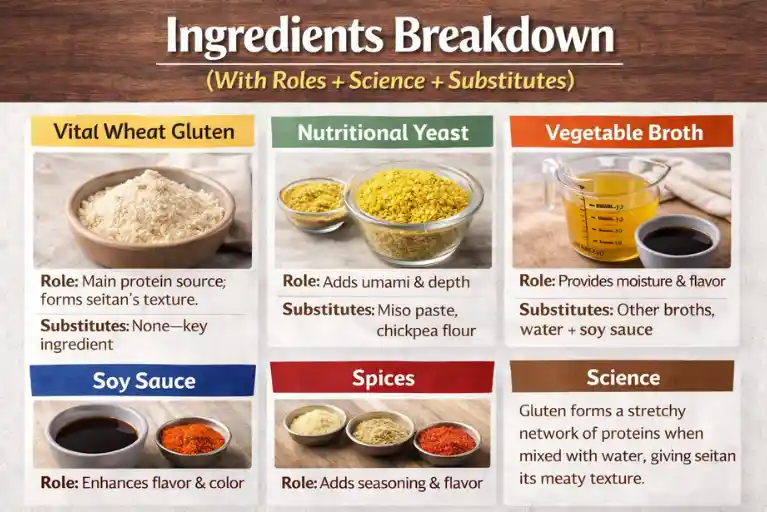 Ingredients Breakdown (With Roles + Science + Substitutes)