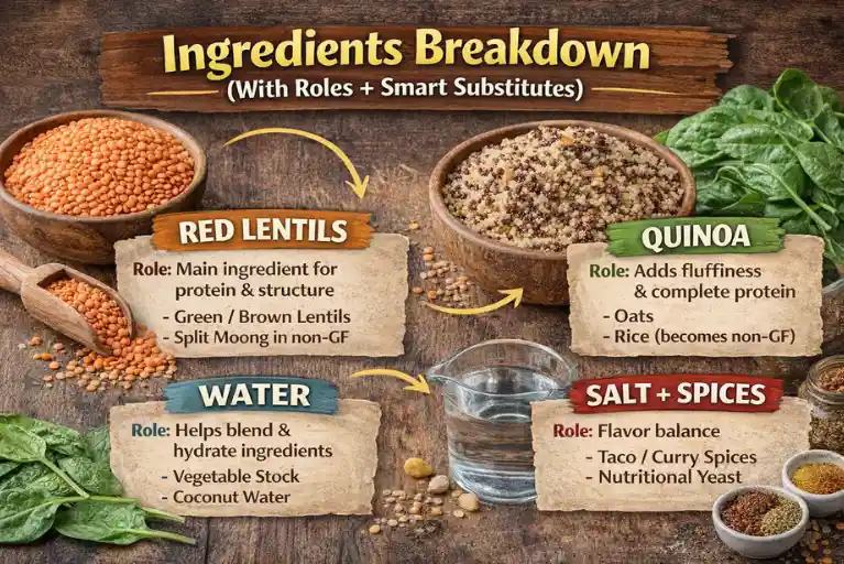 Ingredients Breakdown (With Roles + Smart Substitutes)