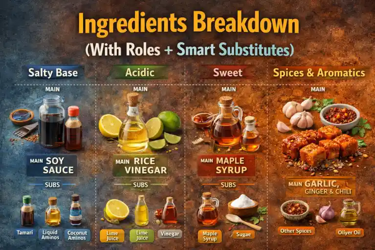 Ingredients Breakdown (With Roles + Smart Substitutes)