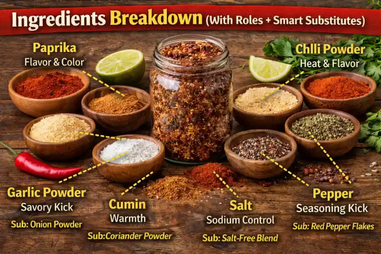 Ingredients Breakdown (With Roles + Smart Substitutes)