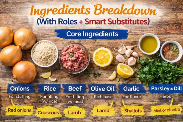 Ingredients Breakdown (With Roles + Smart Substitutes)