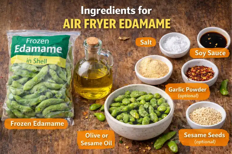Ingredients for Air Fryer Edamame