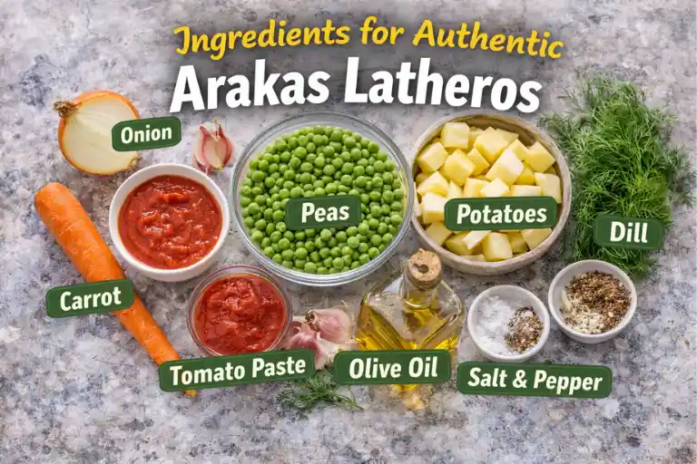Ingredients for Authentic Arakas Latheros