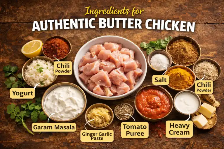 Ingredients for Authentic Butter Chicken