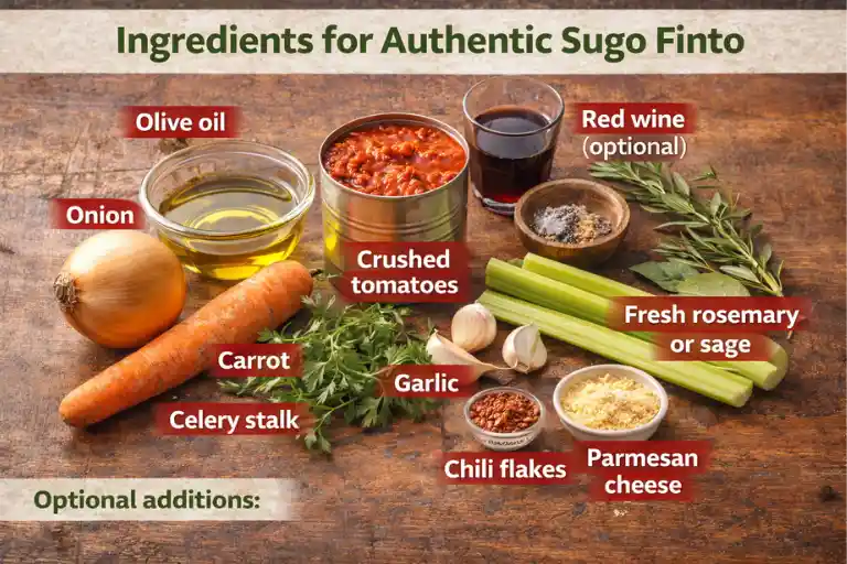 Ingredients for Authentic Sugo Finto