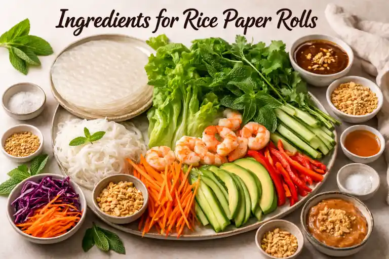 Ingredients for Rice Paper Rolls