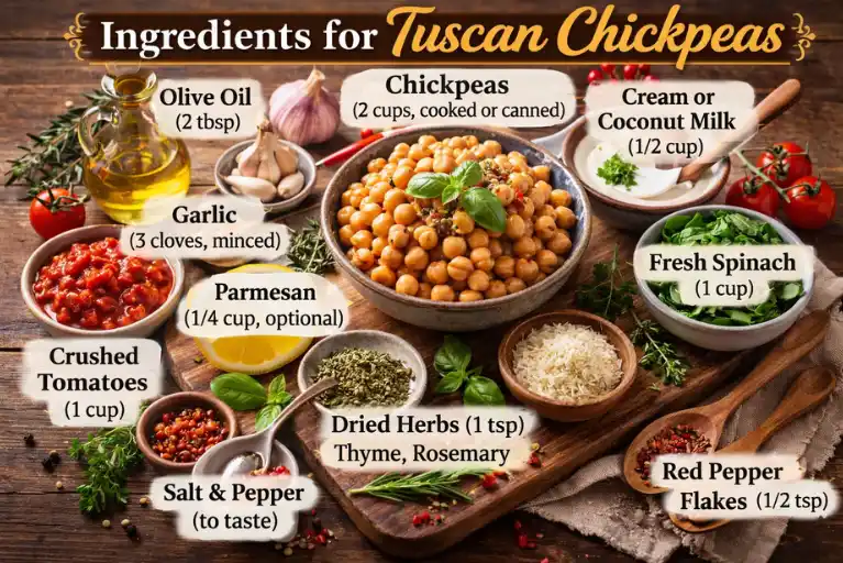 Ingredients for Tuscan Chickpeas