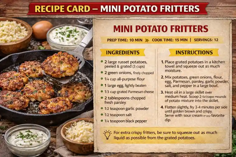 Recipe Card – Mini Potato Fritters