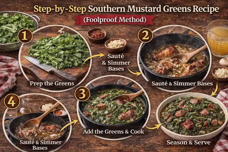 Step-by-Step Southern Mustard Greens Recipe (Foolproof Method)