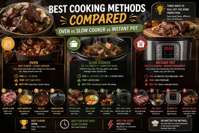 Best Cooking Methods Compared (Oven vs Slow Cooker vs Instant Pot)
