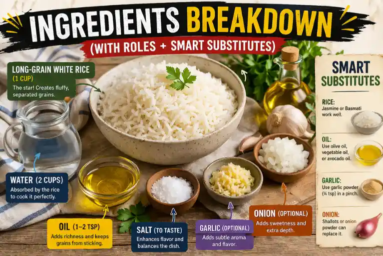 Ingredients Breakdown (With Roles + Smart Substitutes)
