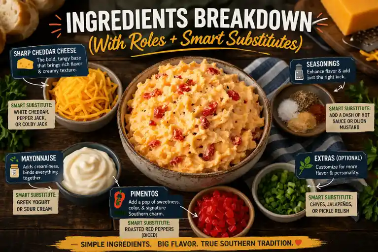 Ingredients Breakdown (With Roles + Smart Substitutes)
