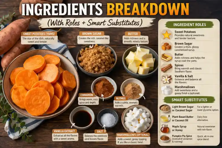 Ingredients Breakdown (With Roles + Smart Substitutes)