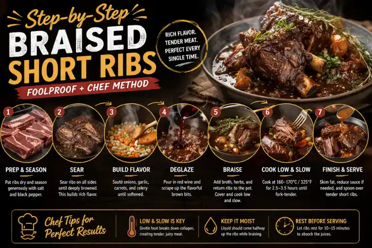 Step-by-Step Braised Short Ribs (Foolproof + Chef Method)