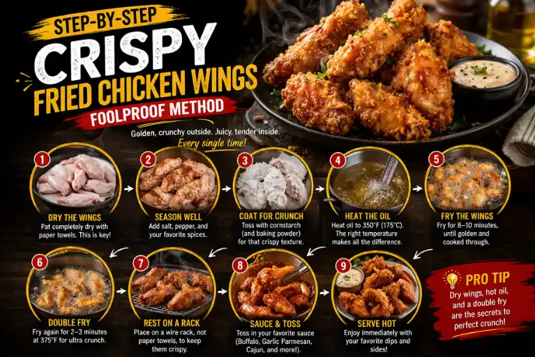 Step-by-Step Crispy Fried Chicken Wings (Foolproof Method)