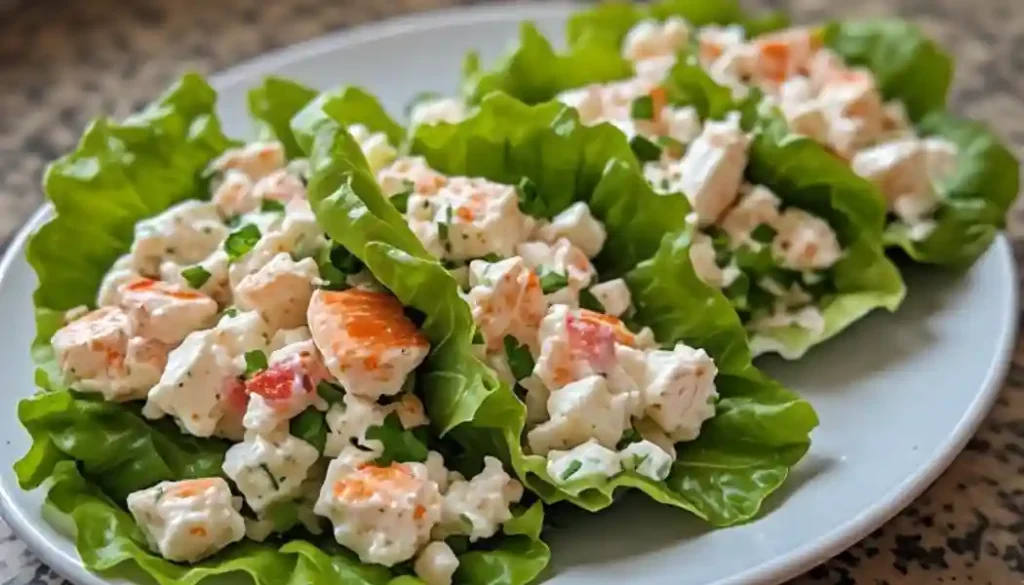 Greek Yogurt Crab Salad Lettuce Wraps