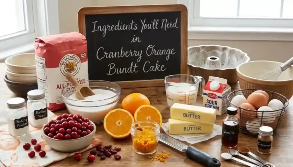 Ingredients You'll Need in Cranberry Orange Bundt Cake