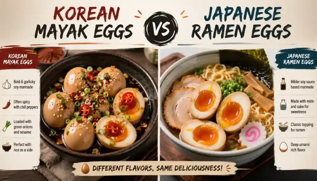 Korean Mayak Eggs vs Japanese Ramen Eggs