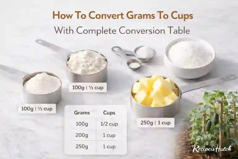 How To Convert Grams To Cups With Complete Conversion Table