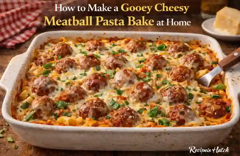 How to Make a Gooey Cheesy Meatball Pasta Bake at Home