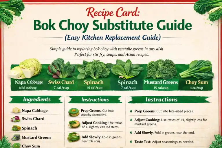 Recipe Card – Bok Choy Substitute Guide (Easy Kitchen Replacement Guide)