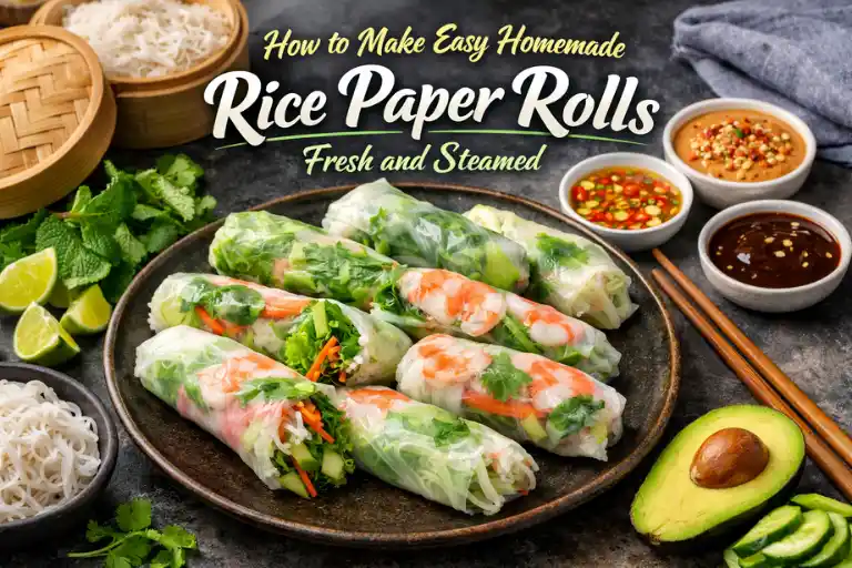 How to Make Easy Homemade Rice Paper Rolls Fresh and Steamed