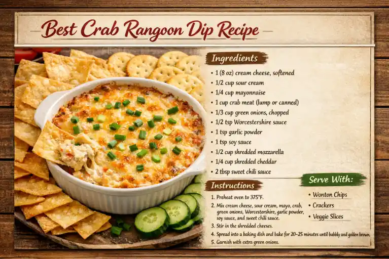 Recipe Card - Best Crab Rangoon Dip Recipe