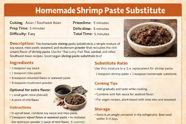 Recipe Card-Homemade Shrimp Paste Substitute