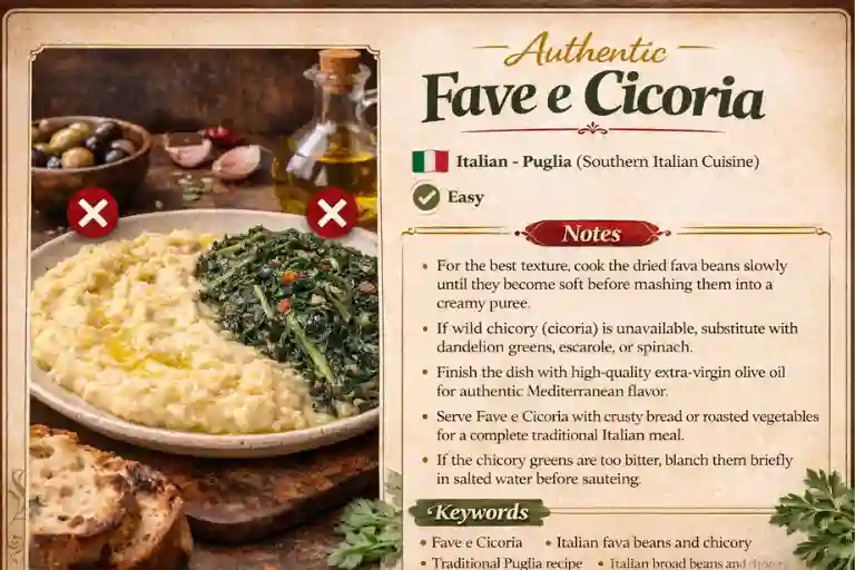 Recipe Card – Authentic Fave e Cicoria