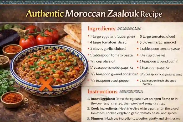 Recipe Card – Authentic Moroccan Zaalouk Recipe