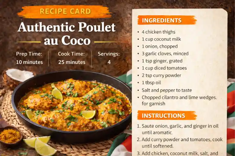 Recipe Card – Authentic Poulet au Coco