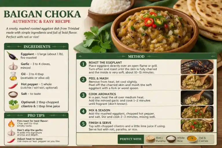 Recipe Card – Baigan Choka (Authentic & Easy Recipe)