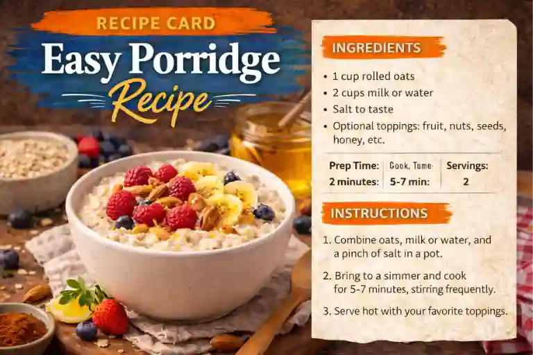 Recipe Card – Easy Porridge Recipe