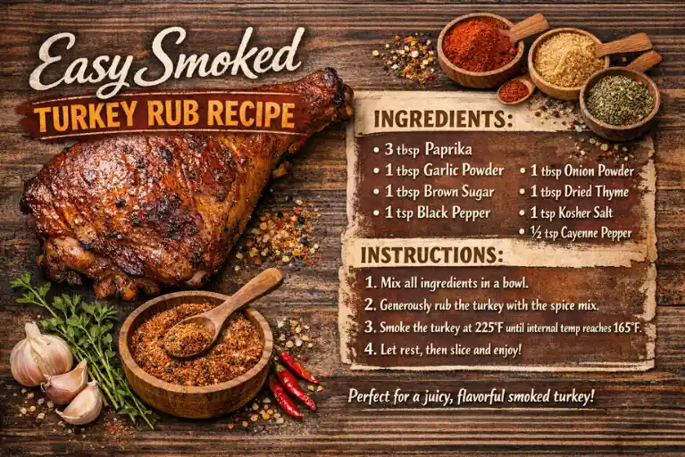 Recipe Card – Easy Smoked Turkey Rub Recipe