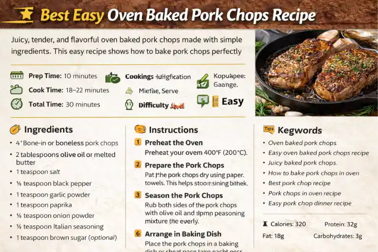 Recipe Card – Oven Baked Pork Chops