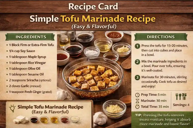 Recipe Card – Simple Tofu Marinade Recipe (Easy & Flavorful)