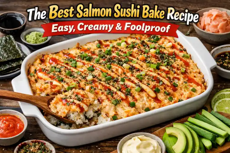 The Best Salmon Sushi Bake Recipe Easy Creamy and Foolproof