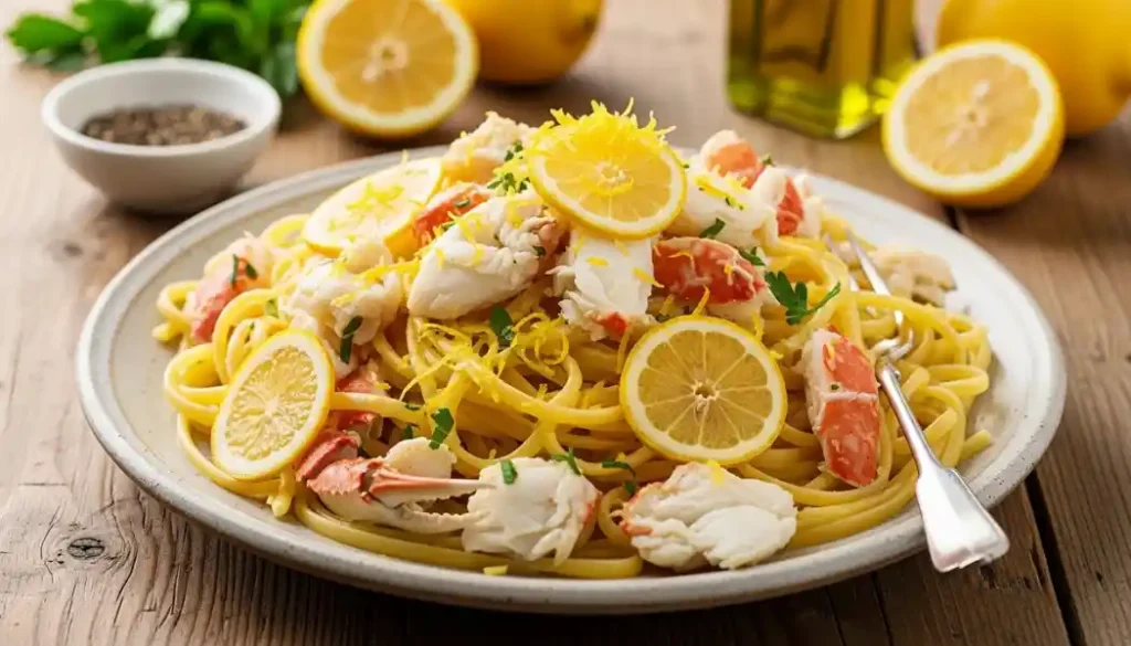 Best Meyer Lemon Crab Pasta Recipe Creamy Fresh Citrus Pasta