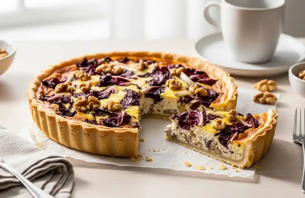 Easy Radicchio and Walnut Vegan Quiche Best Healthy Recipe