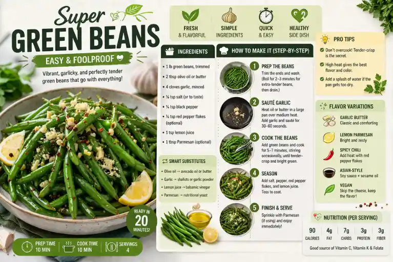 Recipe Card – Super Green Beans (Easy & Foolproof)