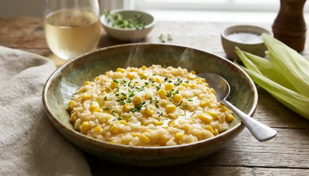 Creamy Corn Risotto Recipe With Sweet Corn Flavor